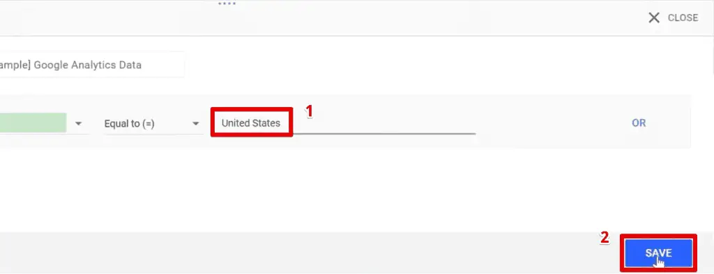 Finishing the country filter formula