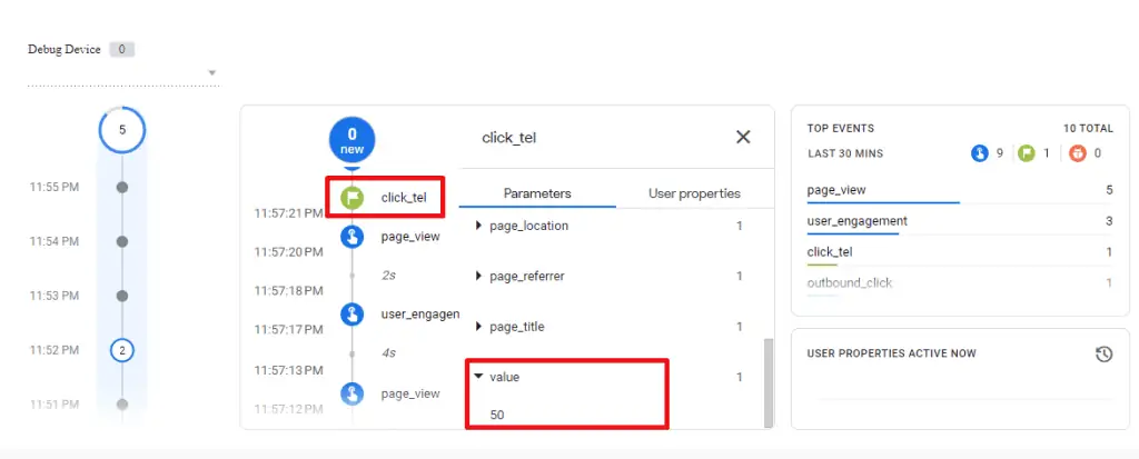 Hard-coded parameter value in debug view