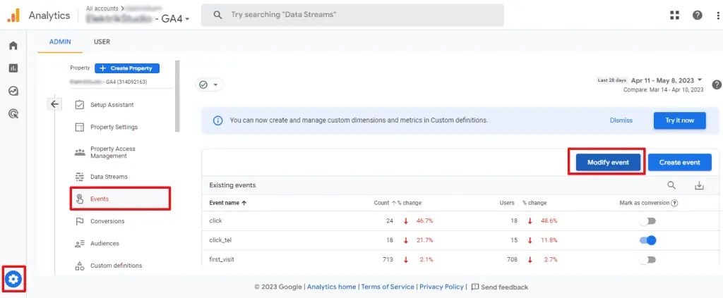 Modifying Events in GA4