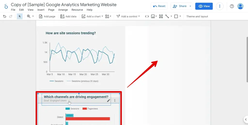 Moving the channels driving engagement section