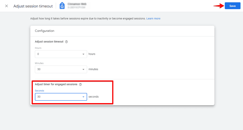 Adjusting timer for engaged sessions in GA4