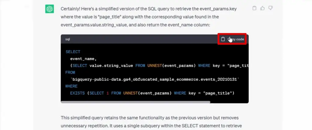 Copying the simplified code for retrieving equivalent page_title value and event_name