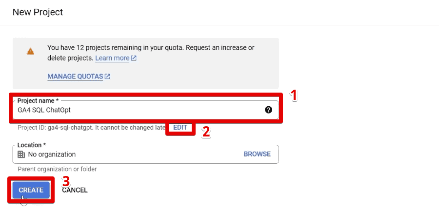 Creating a new project