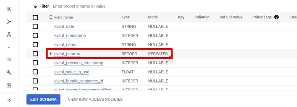 Event_params with repeated fields