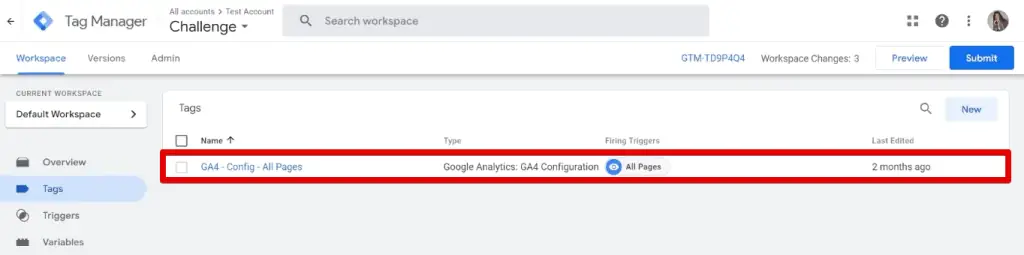 GA4 configuration tag in GTM