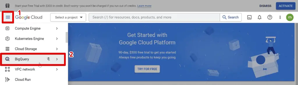 Gong to the BigQuery workspace
