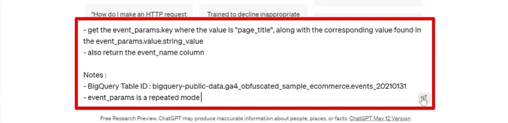 Instructions for getting the value equivalent of page_title and event_name
