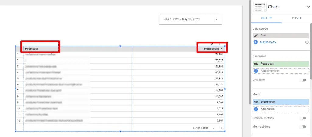 Ready to use landing page report with views