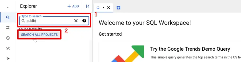 Searching for public datasets