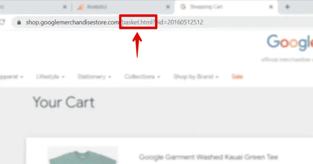 Added text to the link when viewing the cart