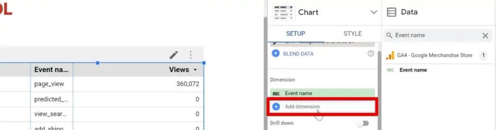 Adding a dimension to the chart