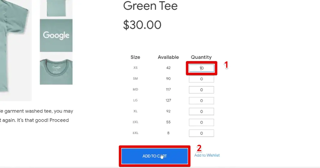 Adding a product to the cart