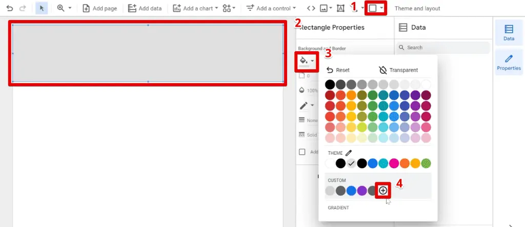 Adding a rectangle and changing the background color