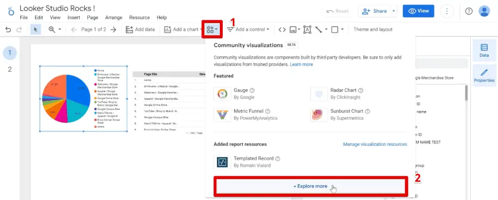 Adding community visualization charts