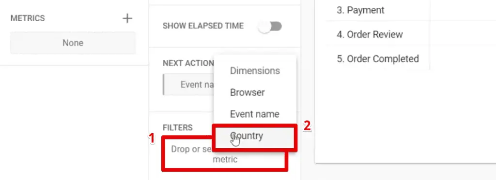 Adding the country dimension to the filters section