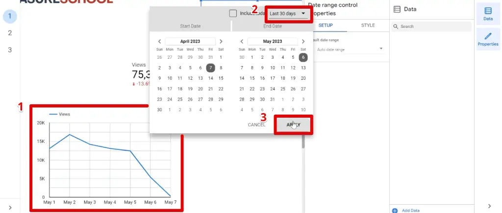 Adding the time series chart and changing the date range