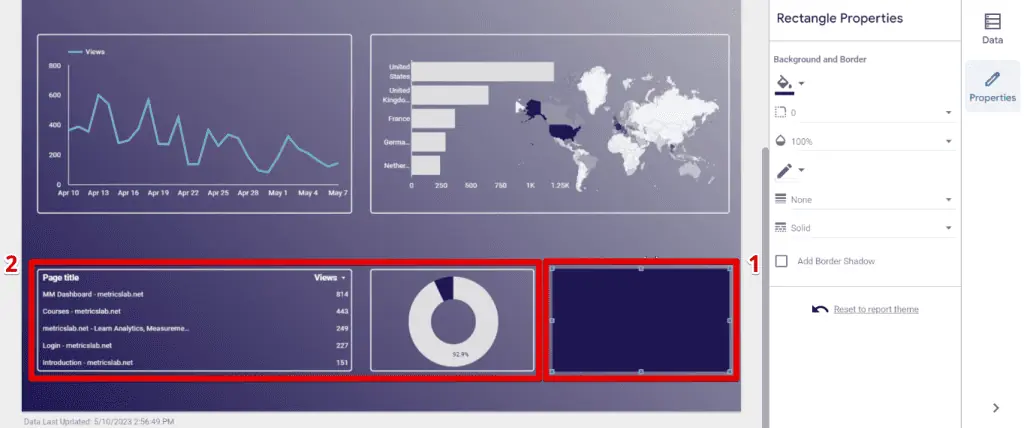Adjusting the bottom section of the report