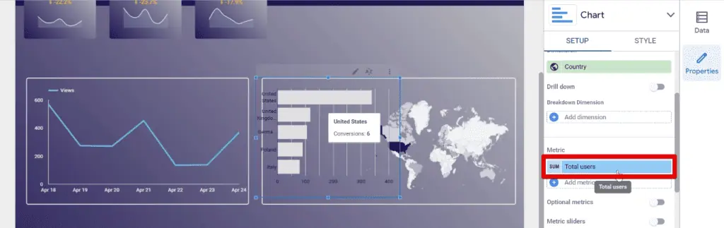 Changing the bar chart metric