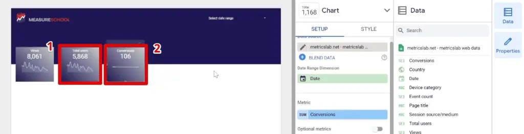 Changing the metrics of the copied scorecards