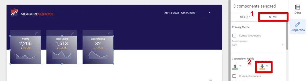 Changing the negative change color