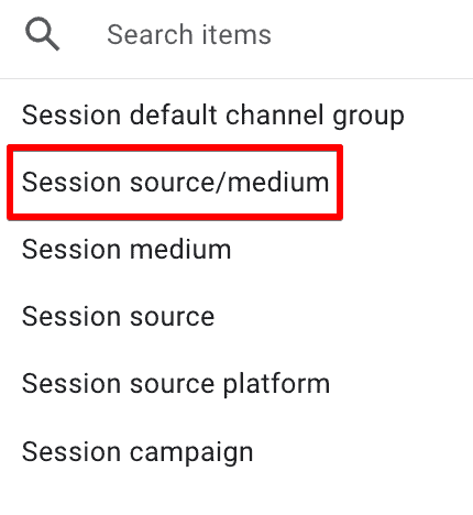 Choosing source/medium dimension in GA4’s traffic/user acquisition reports