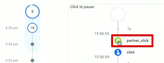Conversion event icon in the DebugView