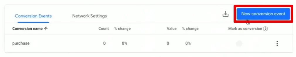 Creating a new conversion event