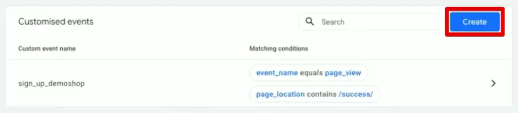 Creating a new event