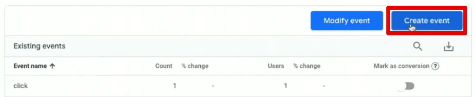 Creating a new event in GA4