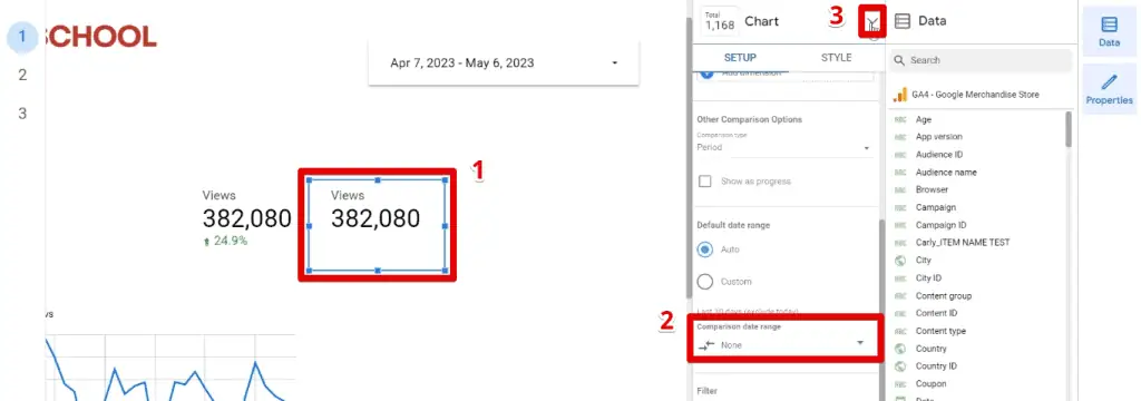 Duplicating the scorecard and removing the comparison date range