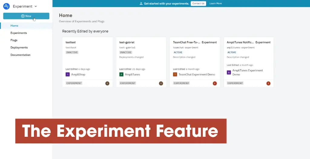 Experiment feature in Amplitude Analytics