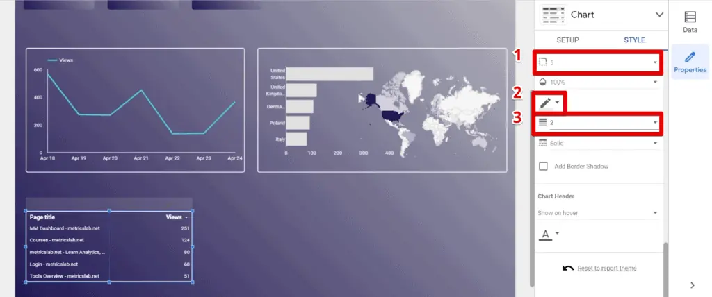 Formatting the table border