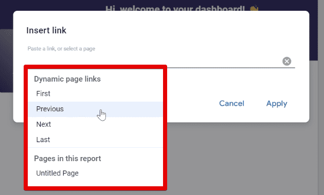 Inserting a link to the button