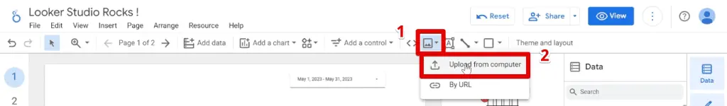 Inserting an image from the computer