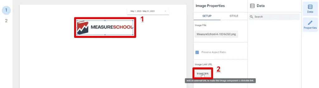 Inserting an image link