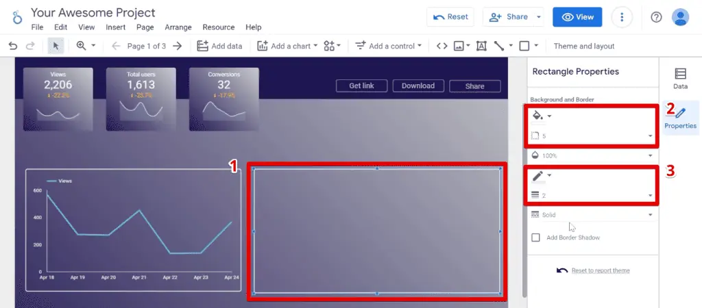 Inserting an outline for the geo chart