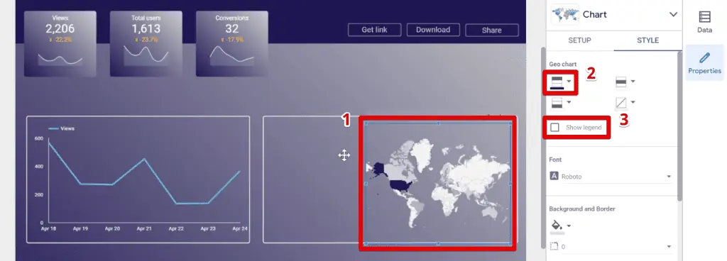 Inserting and formatting the geo chart