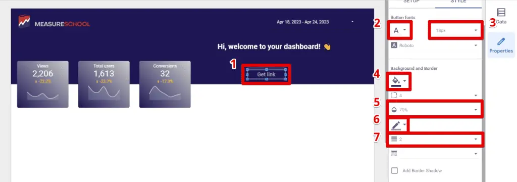 Interactive button formatting