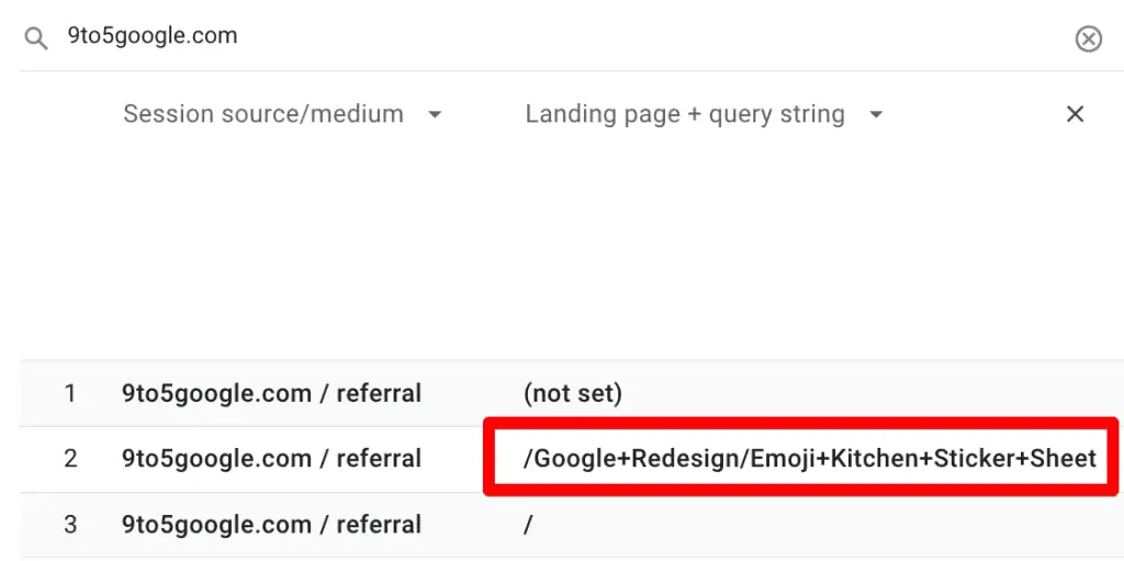 Landing page + query string for referrals in GA4