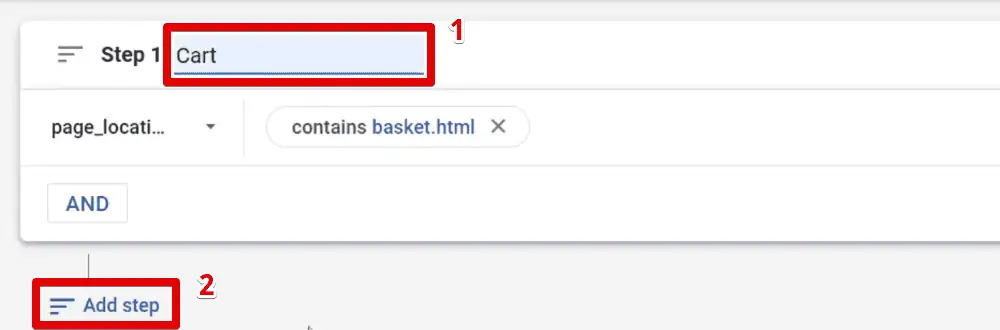 Naming the first funnel step and adding new steps