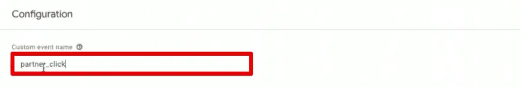 Naming the new event as partner_click
