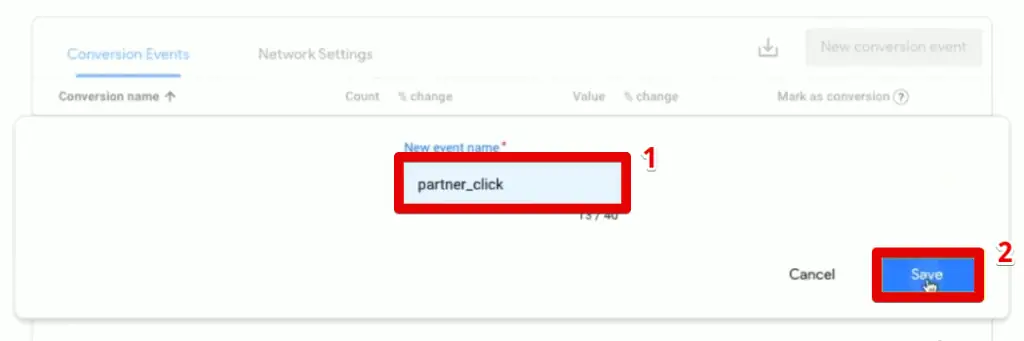 New conversion event