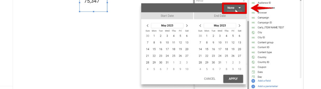 Opening other comparison date range options