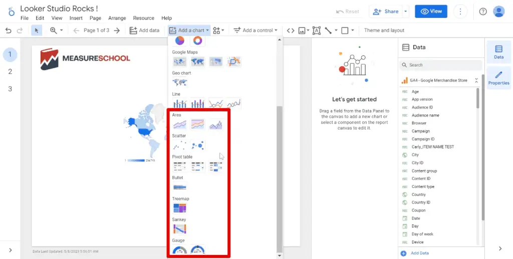 Other chart types in Looker Studio