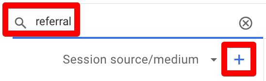 Plus icon to add a secondary dimension in GA4