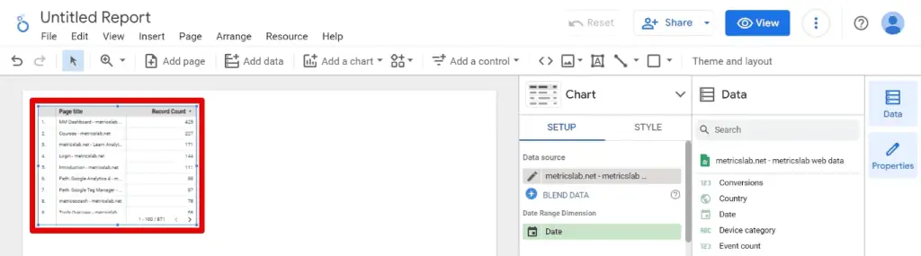 Removing the default table