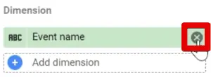 Removing the event name dimension