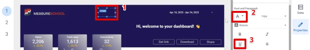 Resetting the navigation text formatting