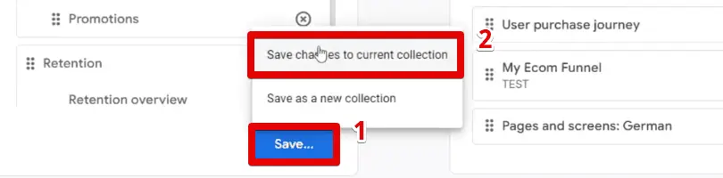 Saving the report to the collection