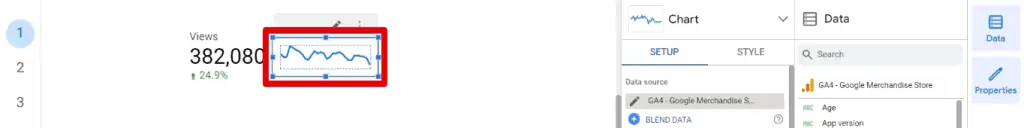 Sparklines in Looker Studio